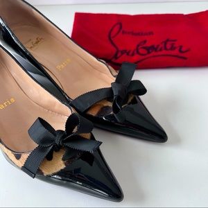 🔥SOLD🔥Christian Louboutin black patent | animal print |  wedges 36